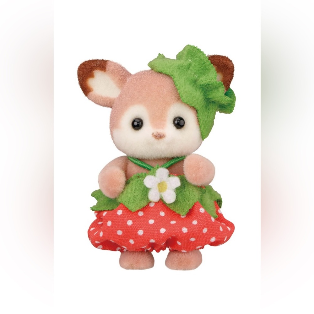 Calico Critters- Aster Cutie Collectible Very Berry Strawberry babies, baby Deer